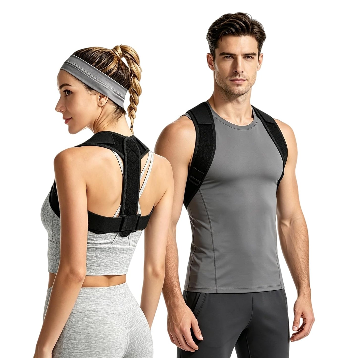 Posture Corrector for Women and Men, Adjustable Upper Back Brace, Breathable Back Support Straightener, Providing Pain Relief from Lumbar, Neck, Shoulder, and Clavicle.